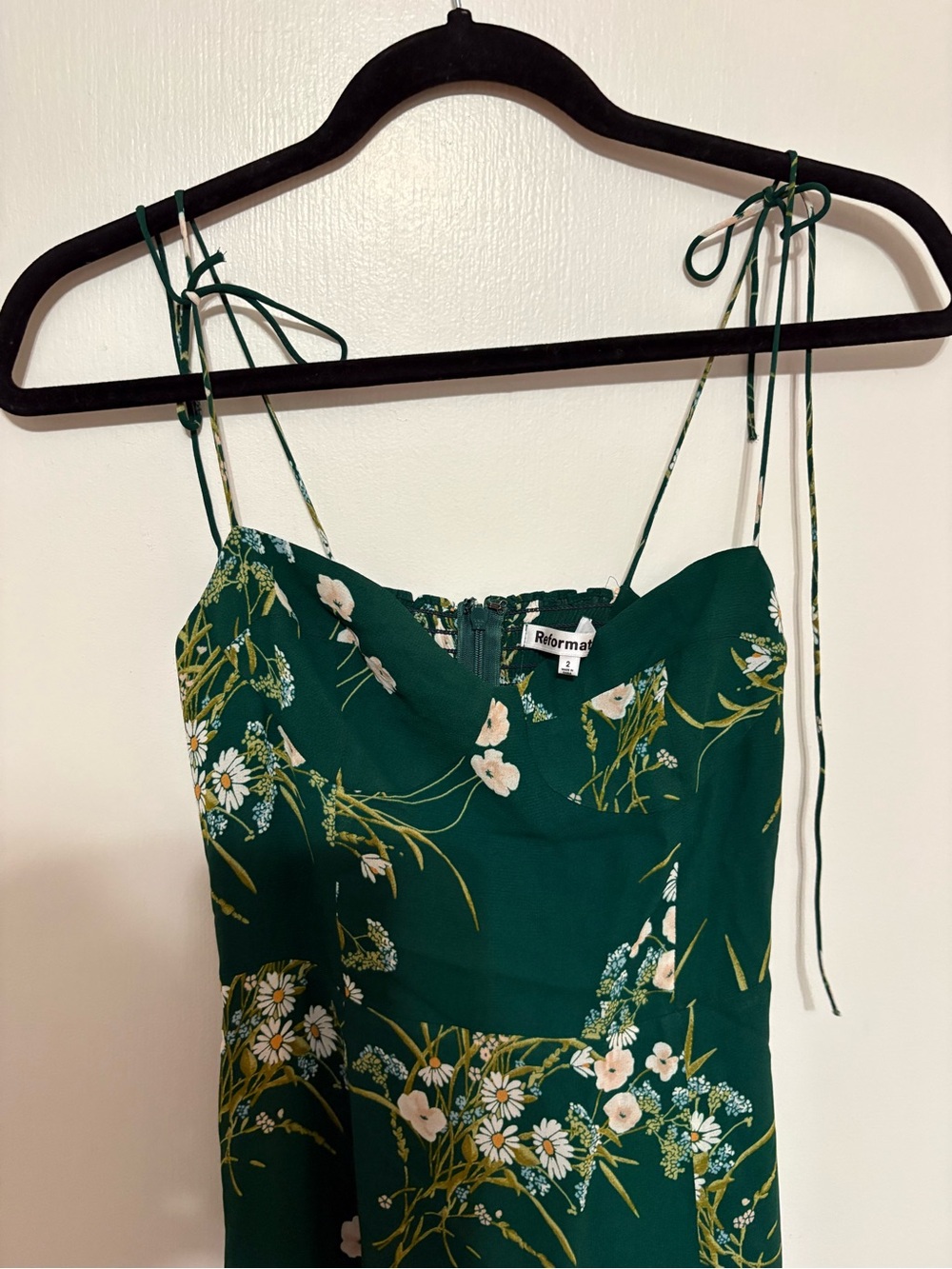 Reformation Juliette Green Floral Midi dress - Picture 6 of 11